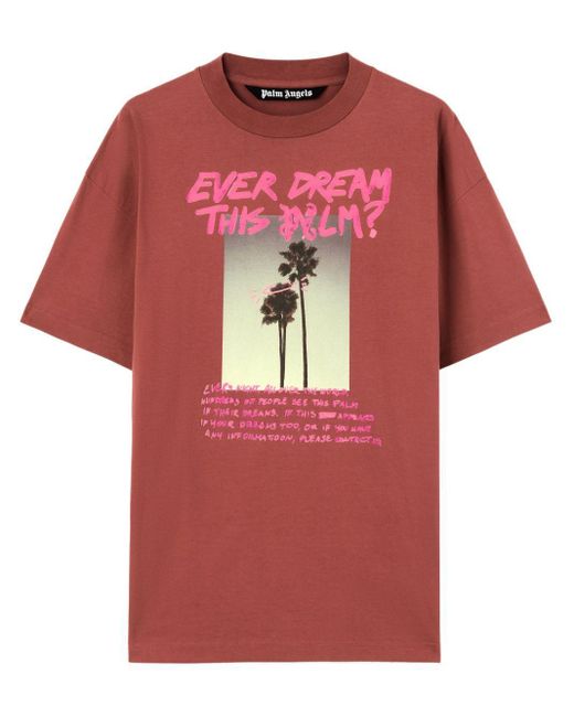 Palm Angels Red Palm Dream Cotton T-Shirt for men
