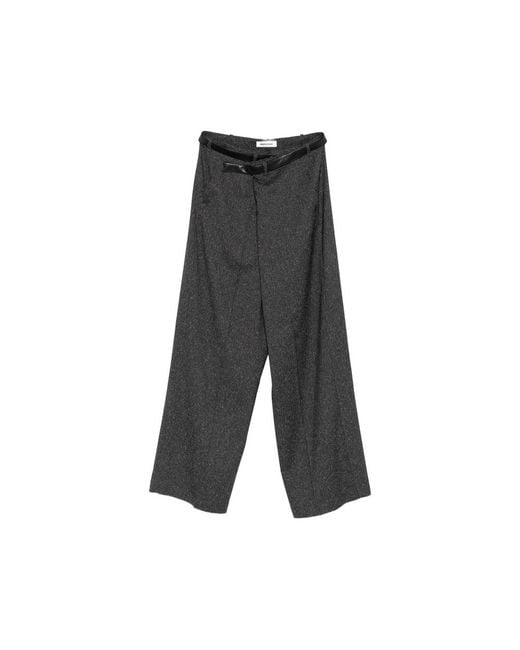 DARKPARK Gray Belted Tailored Trousers