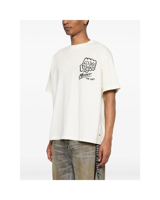 Honor The Gift White Logo-Print T-Shirt for men