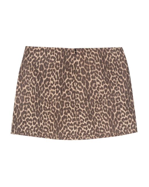 Musier Paris Brown Savana Leopard-Print Mini Skirt
