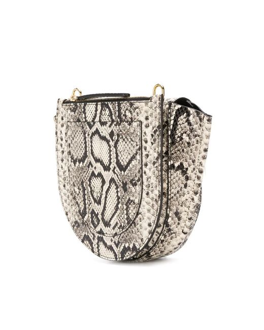 Wandler White Python Print Tote Bag