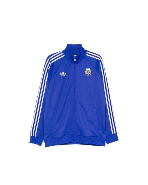 Adidas Blue Argentina Originals Side-Stripe Zipped Sweatshirt for men