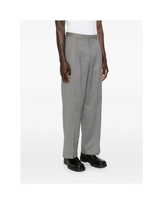 sunflower Gray Pleated Trousers for men