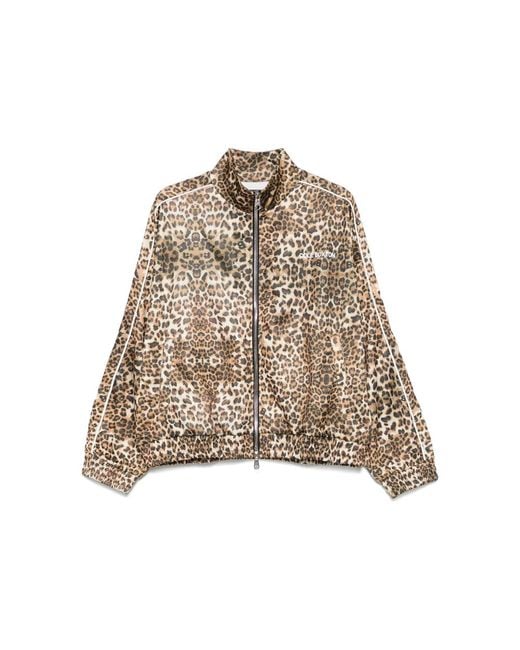 Cole Buxton Natural Leopard-Print Track Jacket for men