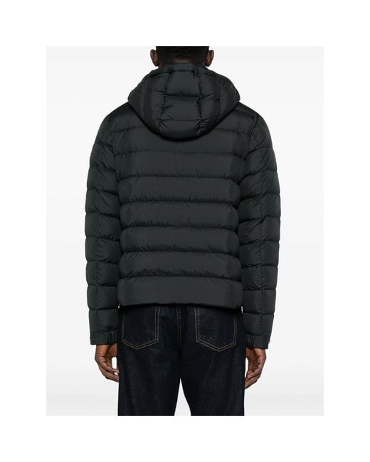 Moncler Black Hooded Quilted Jacket for men