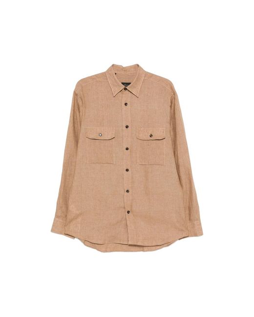 Brioni Natural Chest-Pocket Shirt for men