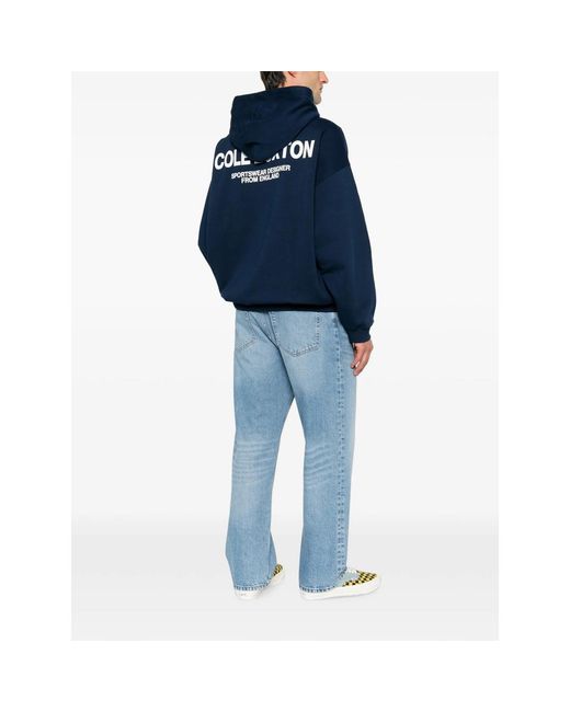 Cole Buxton Blue Cb Logo-Print Drawstring Hoodie for men