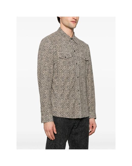 SANTORO Gray Spotted Overshirt for men