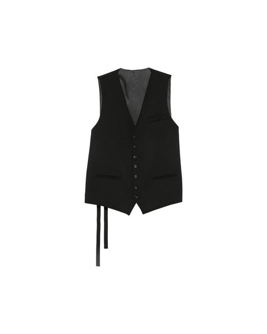 Reveres 1949 Black Buckle-Strap Waistcoat for men