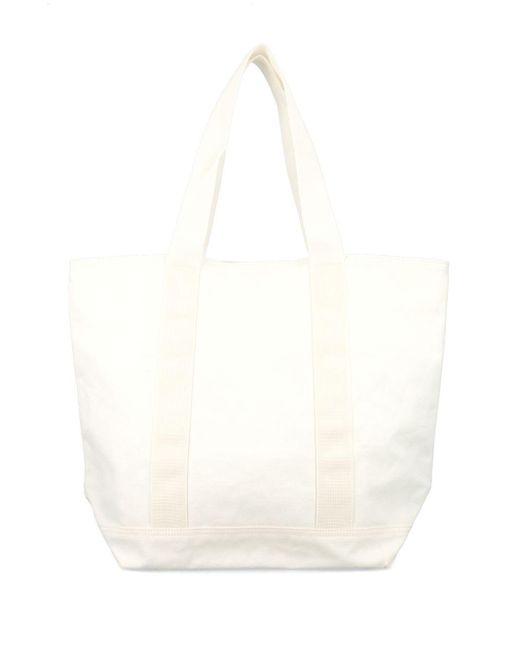 Carhartt White Logo-Patch Canvas Tote Bag