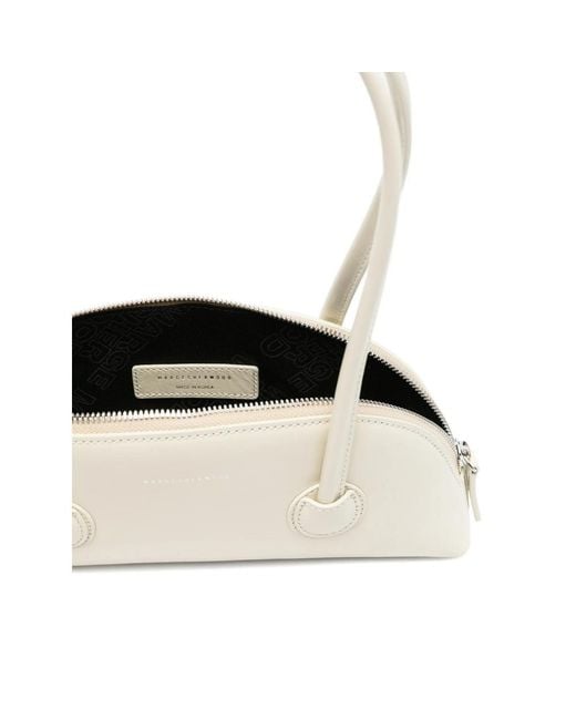 MARGE SHERWOOD White Zip-Up Shoulder Bag
