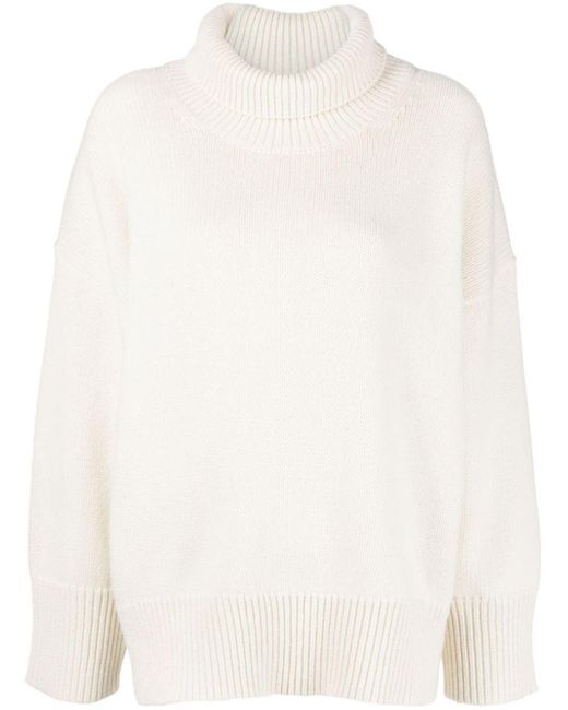 Chloé White Cashmere Turtleneck Sweater