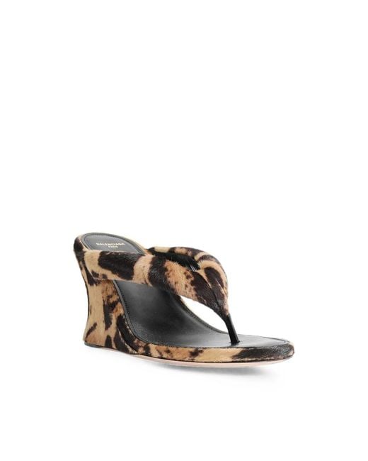 Balenciaga Multicolor Greta Wedge Thong Sandals