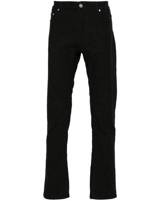 Etro Black Jacquard Slim-Fit Jeans for men