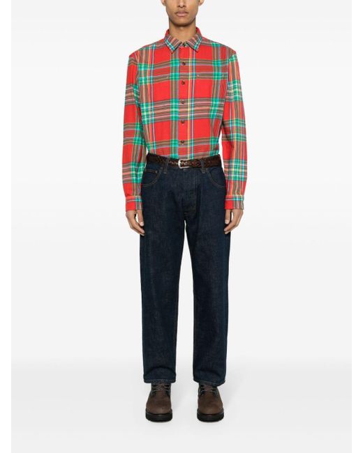 Polo Ralph Lauren Red Plaid-Check Flannel Shirt for men