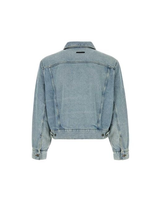 Fear Of God Blue Denim Jacket Light Faded Wash for men