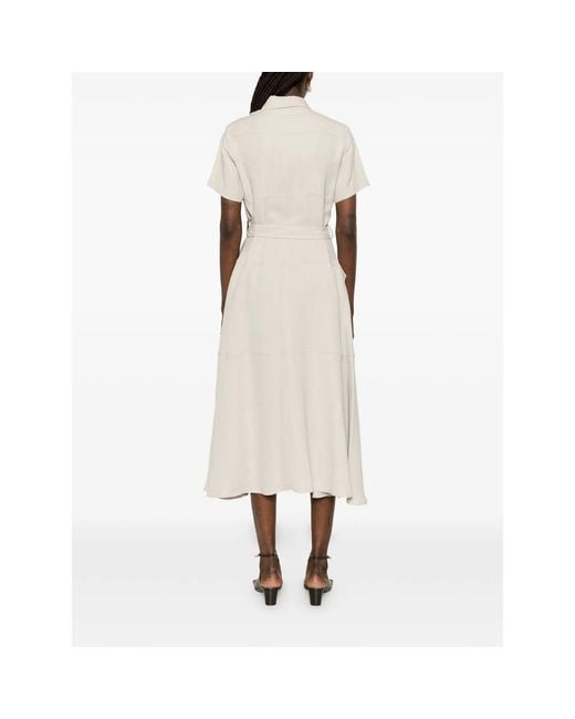 Antonelli White Short-Sleeve Midi Dress