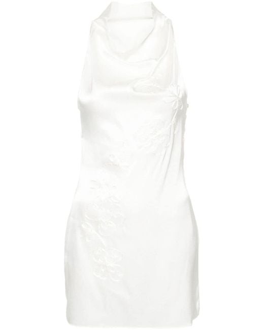 Paloma Wool White Nolita Satin Silk Mini Dress