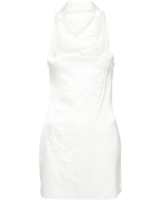 Paloma Wool White Nolita Satin Silk Mini Dress