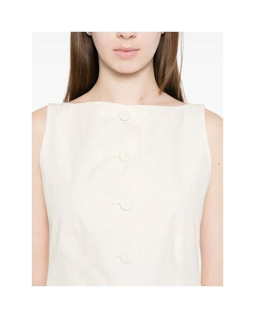 Mark Kenly Domino Tan White Buttoned Waistcoat