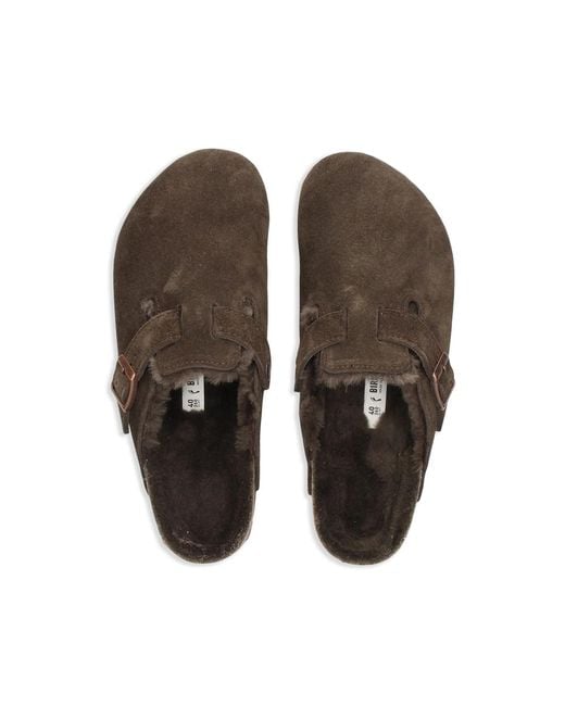 Birkenstock Brown Boston Shearling Mules for men