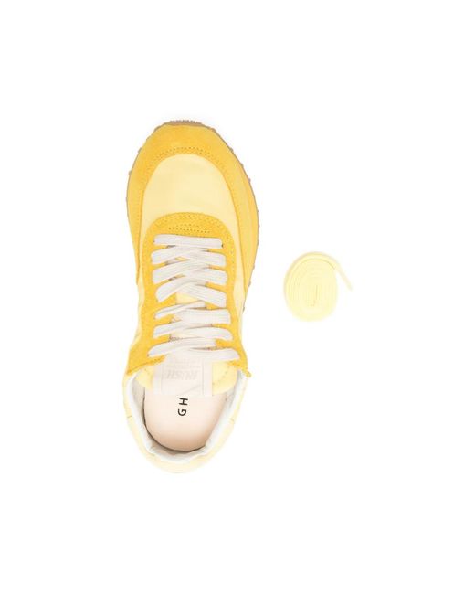 GHOUD VENICE Yellow Rush Panelled Low-Top Sneakers