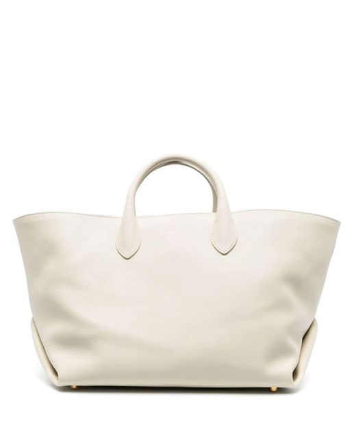 Khaite Leather Tote Bag in White | Lyst