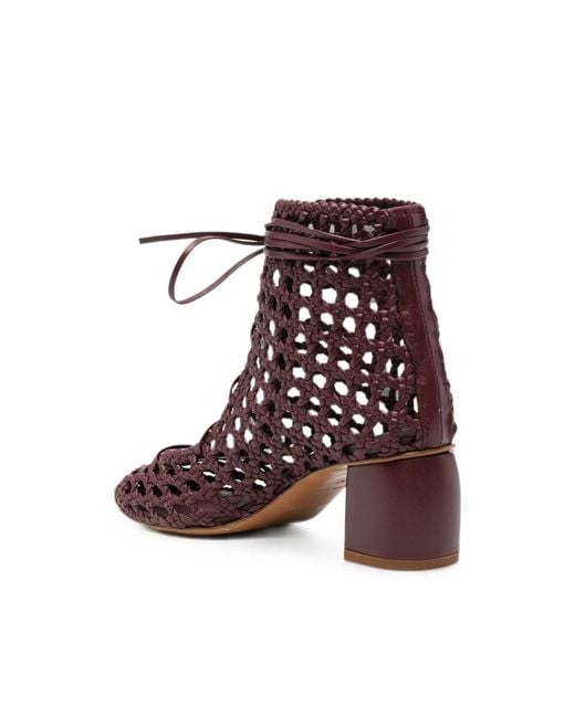 Forte_forte Purple Woven Lace-Up Ankle Boots