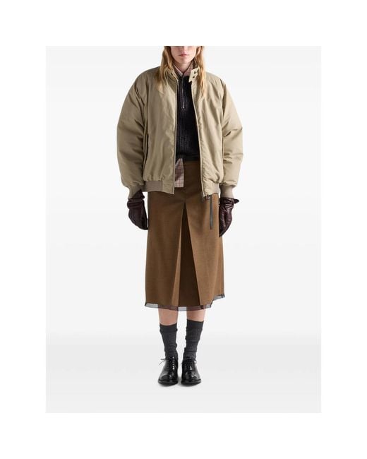 Prada Natural Technical Poplin Down Jacket