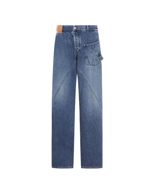 J.W. Anderson Blue Seam-Detail Jeans for men