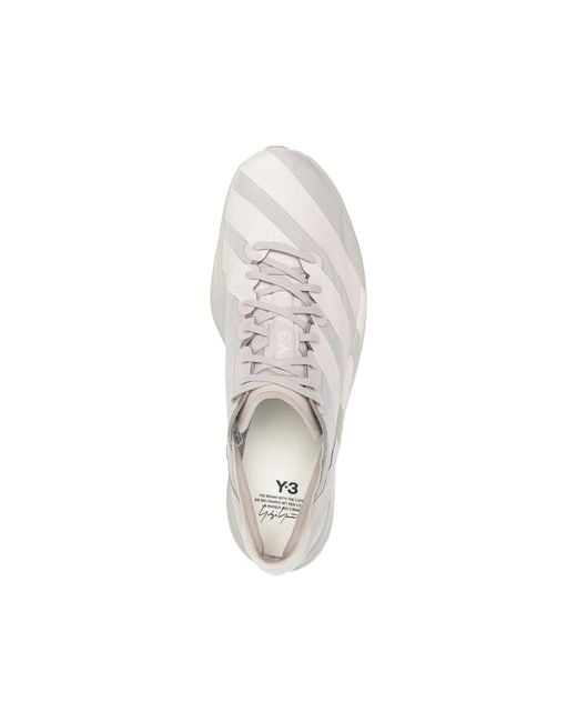 Y-3 White Sneakers Neutral, Gray for men