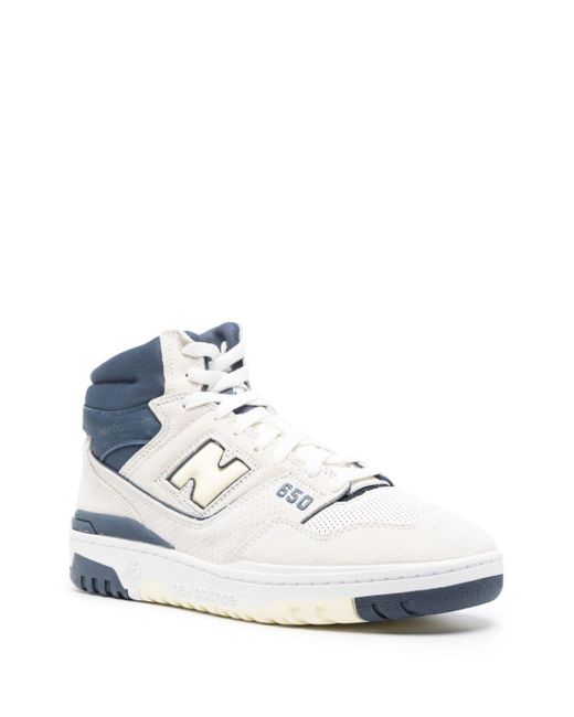 New Balance White 650 High-Top Sneakers for men