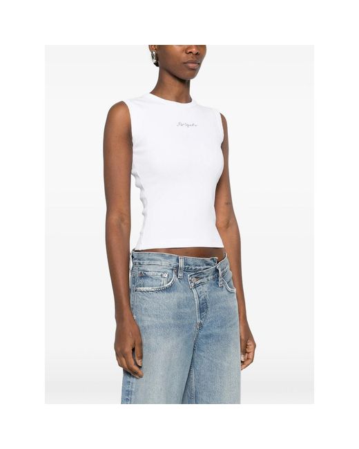 Axel Arigato White Round Neck Logo Detail Top