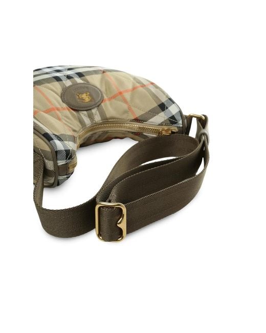 Burberry Metallic Horseshoe Quilted Check Crossbody Bag