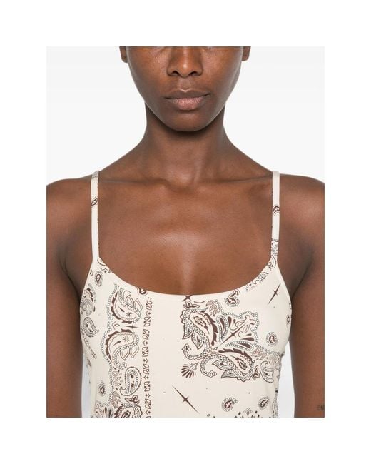 VENUJA Natural Paisley-Print Rhinestone-Embellished Mini Dress
