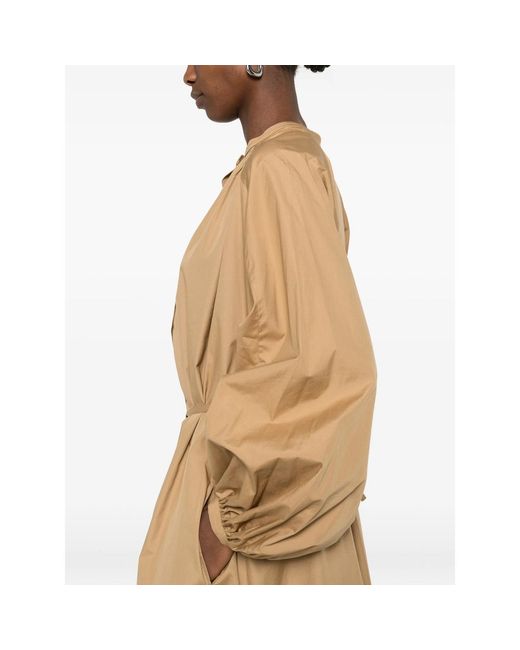 Loulou de Saison Natural Gathered Sleeve Dress