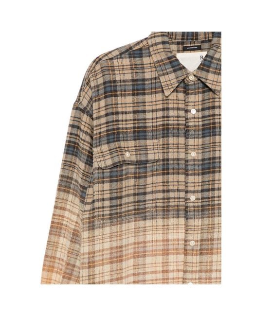 R13 Natural Check-Pattern Shirt for men