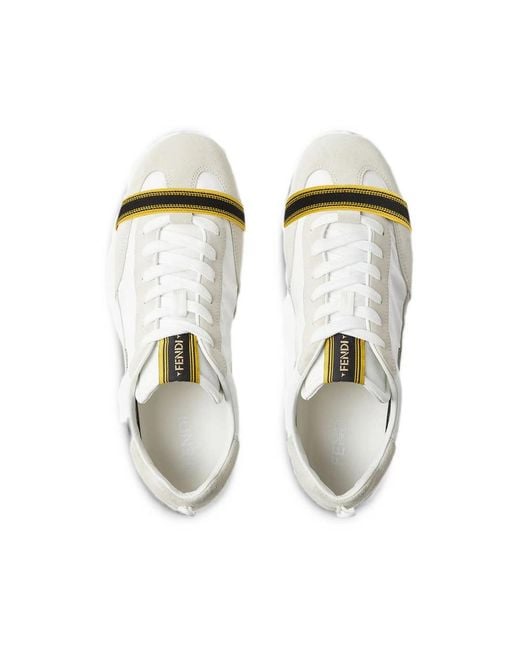 Fendi White Flat Shoes for men