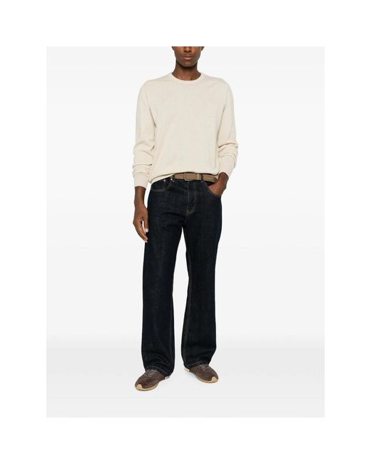 Fedeli Natural Crew-Neck Long-Sleeve Sweater for men