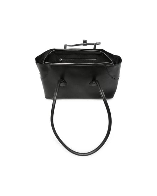MARGE SHERWOOD Black Zip-Top Leather Shoulder Bag