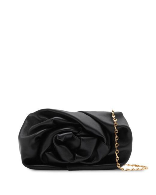 Burberry Black Rose Leather Clutch Bag