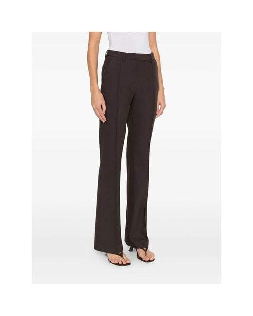 AYA MUSE Gray Seam-Detail Trousers