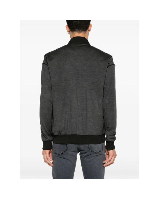 Eraldo Black Merino-Wool Bomber Jacket for men