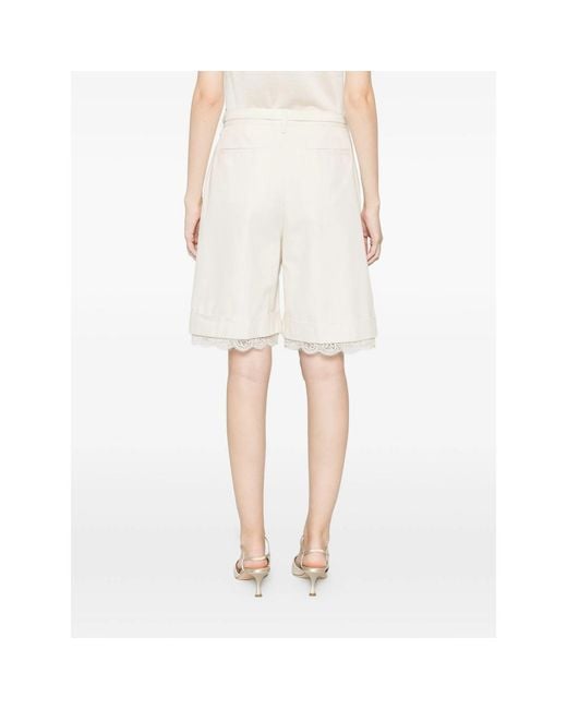 Vivetta White Belted Lace Shorts