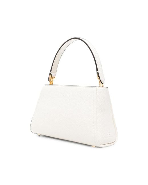 Elisabetta Franchi White Logo-Plaque Tote Bag