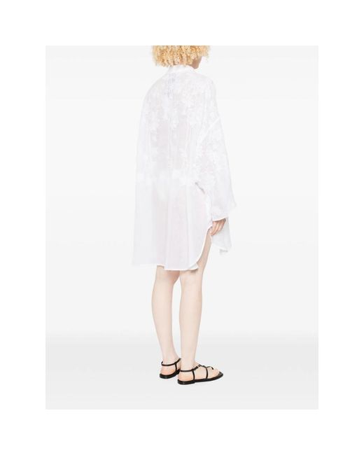 Ermanno Scervino White Dress Linen