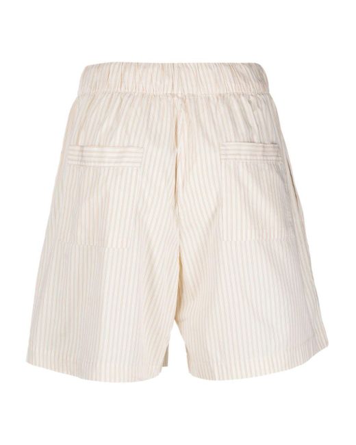 Tekla Natural Striped Organic Cotton Shorts