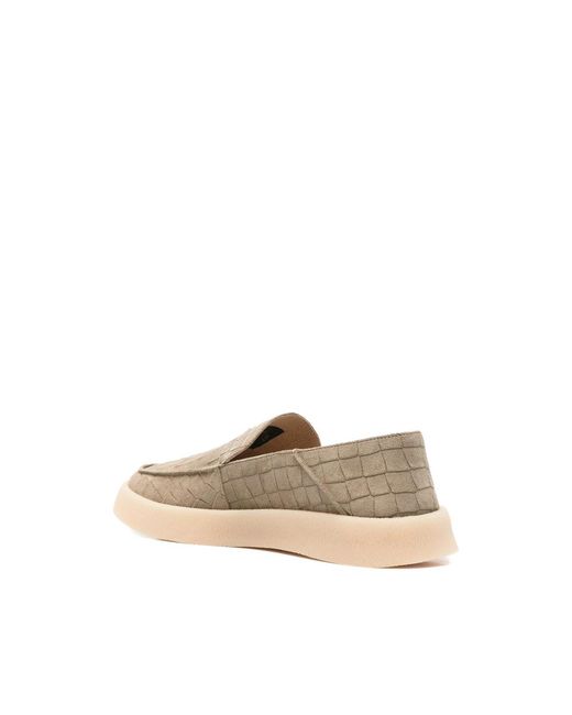 HIDE & JACK Natural Croc-Effect Logo Loafers for men