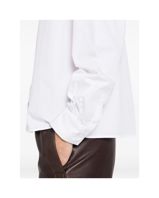 Mazzarelli White Button-Down Cotton Shirt