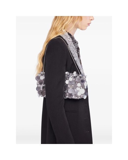 Rabanne White Sequin-Embellished Clutch Bag